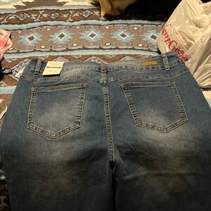 Blue stretch bootcut jeans